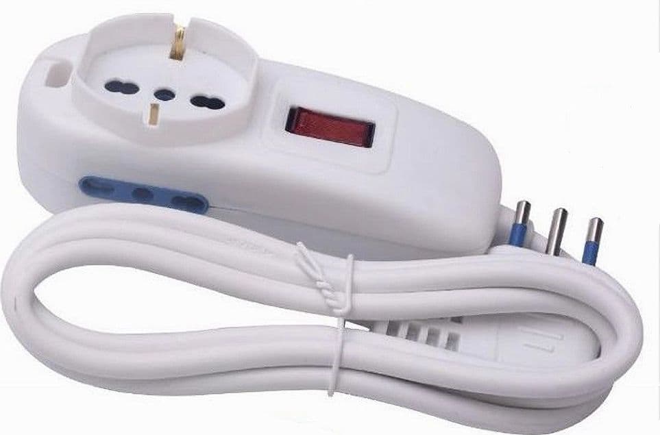 MULTIPRESA 1 USCITE UNIVERSALI+2 BIPASSO 10/16A SPINA 10A CAVO 1.5MT BIANCO 80187N in Multiprese Trade Shop italia - Napoli, commercioVirtuoso.it