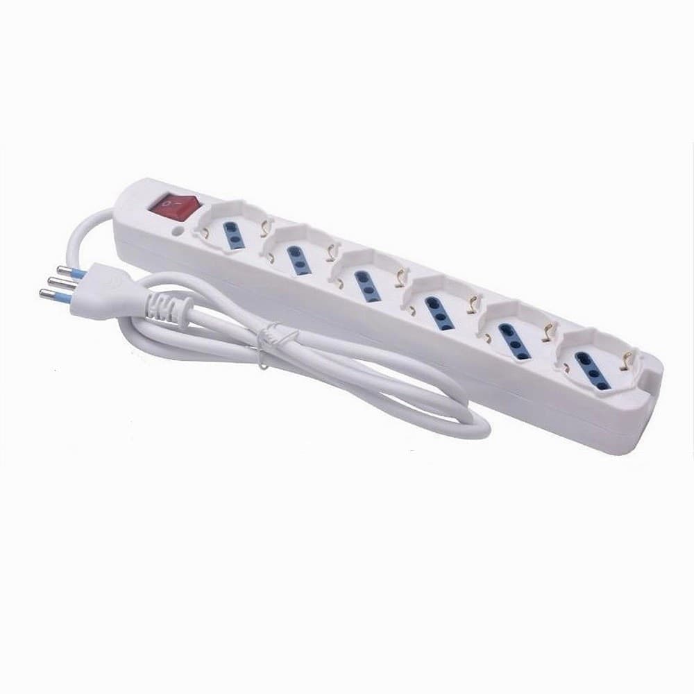 MULTIPRESA 6 USCITE UNIVERSALI SPINA 16A CAVO 3MT BIANCO CON INTERRUTTORE 80191N in Multiprese Trade Shop italia - Napoli, commercioVirtuoso.it