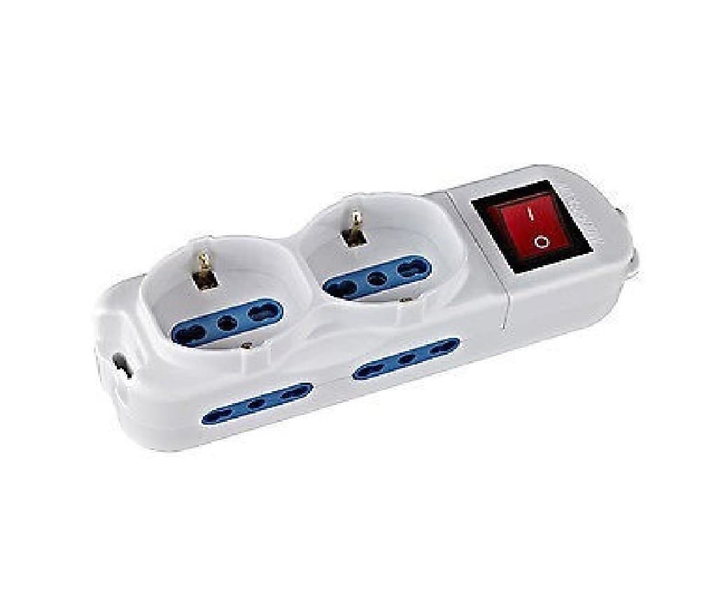 Multipresa Elettrica Ciabatta 6 Posti Con Interruttore Cavo 1,5mt Con Spina 16a