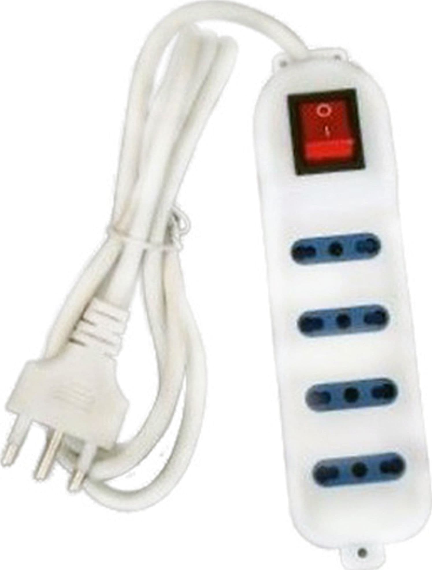 Multipresa Scarpetta Ciabatta Elettrica 4 Posti 10/16a Bipasso Con Interruttore