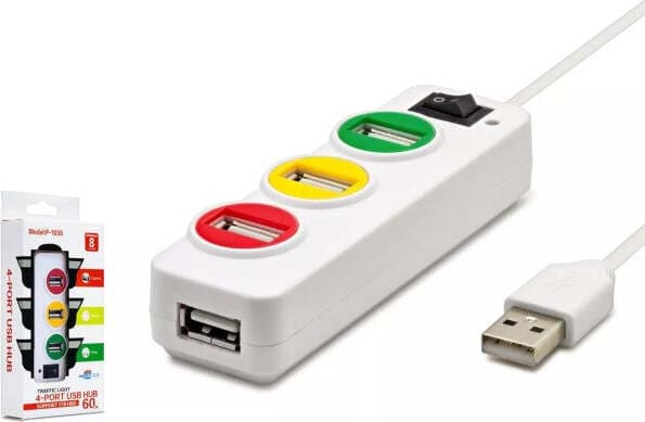 MULTIPRESA SCARPETTA HUB 4 PORTE USB 2.0 CON INTERRUTTORE TRASFERIMENTO DATI 1TB
