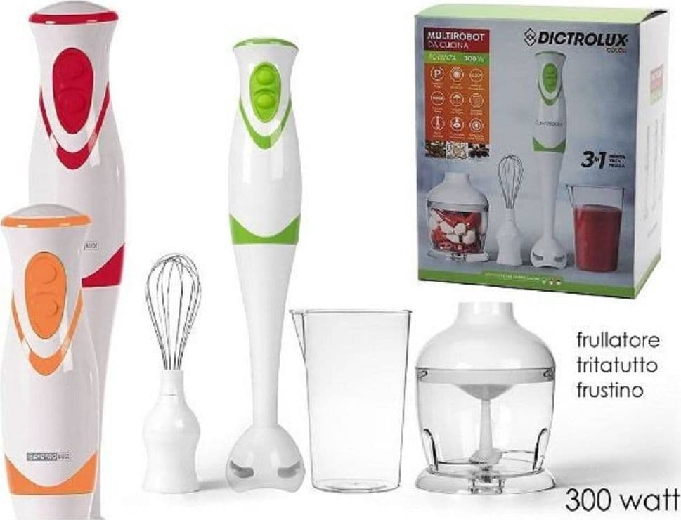 Multirobot Mixer Mixplus Elettrico 3in1 300w Assortito Monta Frulla Tritatutto Casa e cucina/Elettrodomestici per la cucina/Robot da cucina frullatori e impastatrici/Frullatori/Frullatori ad immersione e minipimer Trade Shop italia - Napoli, Commerciovirtuoso.it