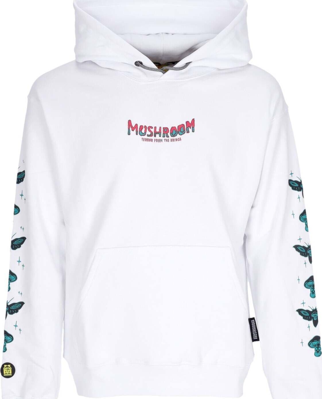 MUSHROOM-Felpa-Cappuccio-Uomo-Terror-From-the-Bridge-Hoodie-White-da-uomo