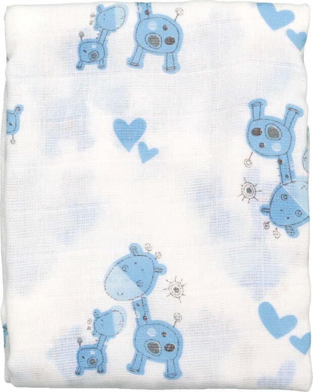 Mussola Gamberritos Giraffa Azzurro Casa e cucina/Tessili per la casa/Biancheria per culle e lettini/Coperte e copertine/Copertine avvolgenti La Casa Del Bebè - Napoli, Commerciovirtuoso.it