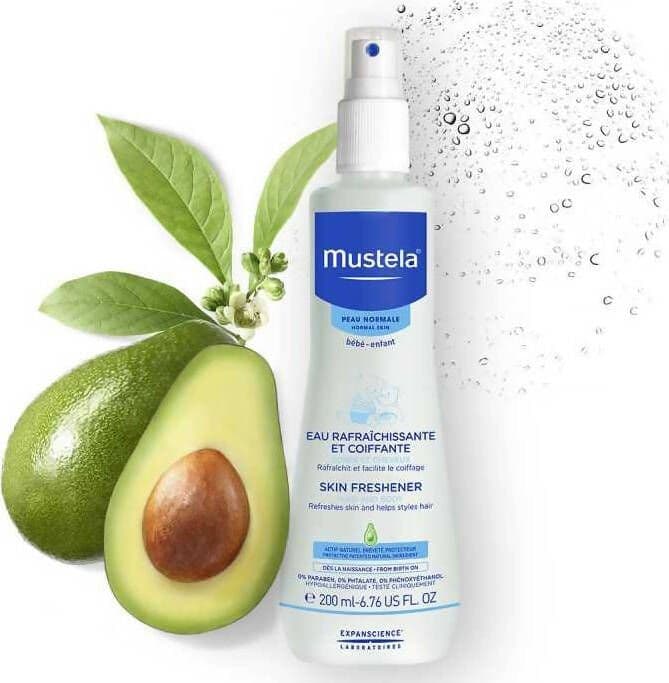 MUSTELA Acqua Rinfrescante Spray 200ml per Bambini e Neonati 97% di ingredienti di Naturali