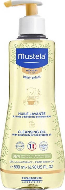 Mustela Olio da Bagno 500ml Con Dosatore Senza Risciacquo Olio da Bagno per Bambini e Neonati