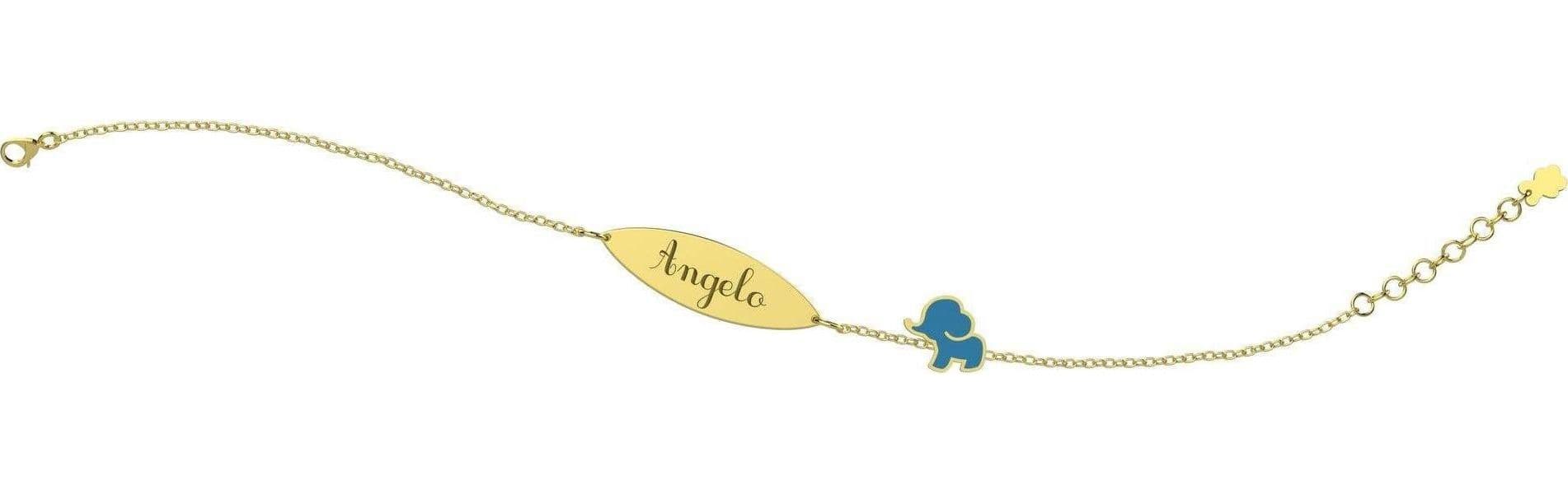 Nanan-Bracciale-con-Targhetta---Elefantino-Azzurro-Nanán