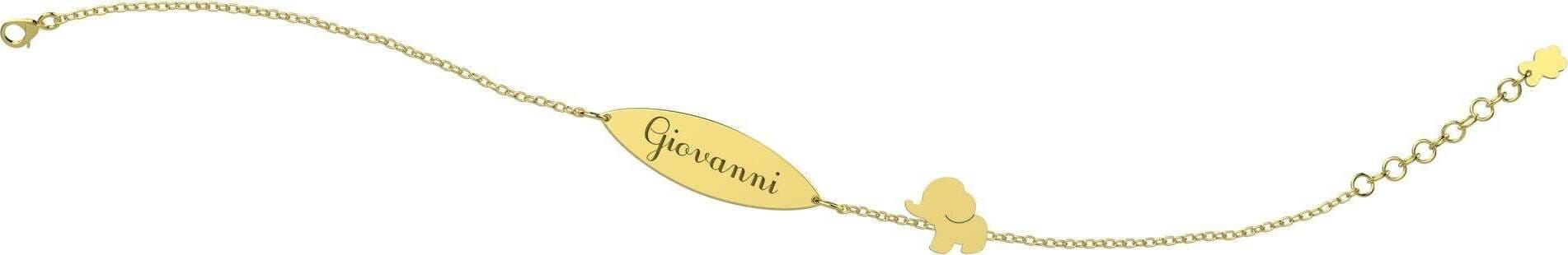 Nanan-Bracciale-con-Targhetta---Elefantino-Dorato-Nanán
