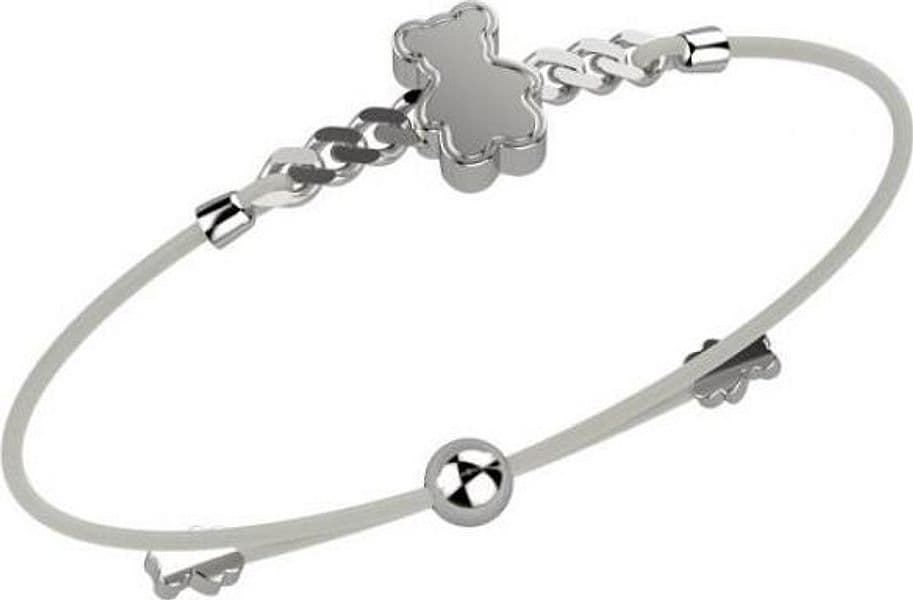 Nanàn-Bracciale-con-Laccio---Orso-in-argento-Nanán