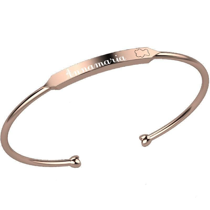 Nanàn Bracciale Rigido Rosa - Nome Personalizzabile