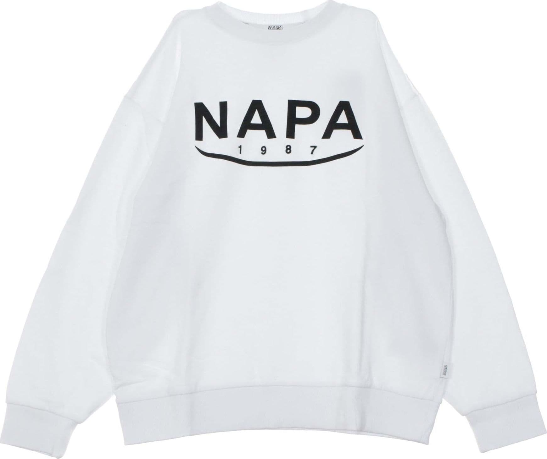 NAPA-SILVER-Felpa-Girocollo-Uomo-B-arosa-Crew-Sweat-Bright-White-da-uomo