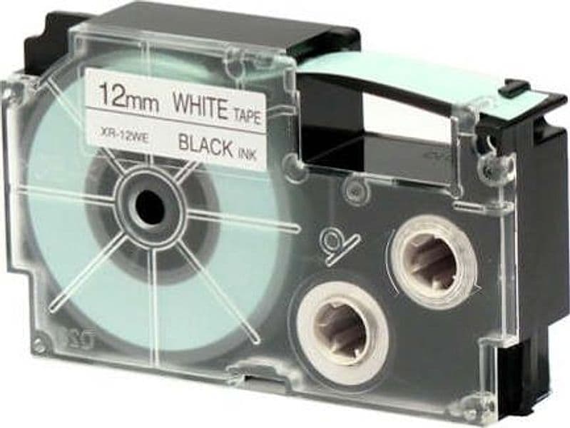 Nastro - 12 mm x 8 mt - nero-bianco - Casio Cancelleria e prodotti per ufficio/Elettronica per ufficio/Accessori/Accessori per etichettatrici Eurocartuccia - Pavullo, Commerciovirtuoso.it