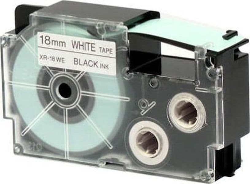 Nastro - 18 mm x 8 mt - nero-bianco - Casio Cancelleria e prodotti per ufficio/Elettronica per ufficio/Accessori/Accessori per etichettatrici Eurocartuccia - Pavullo, Commerciovirtuoso.it