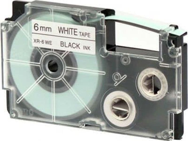 Nastro - 6 mm x 8 mt - nero-bianco - Casio Cancelleria e prodotti per ufficio/Elettronica per ufficio/Accessori/Accessori per etichettatrici Eurocartuccia - Pavullo, Commerciovirtuoso.it