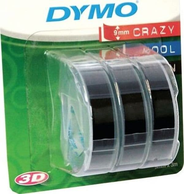 Nastro a rilievo - 9 mm x 3 mt - nero - Dymo - blister 3 nastri