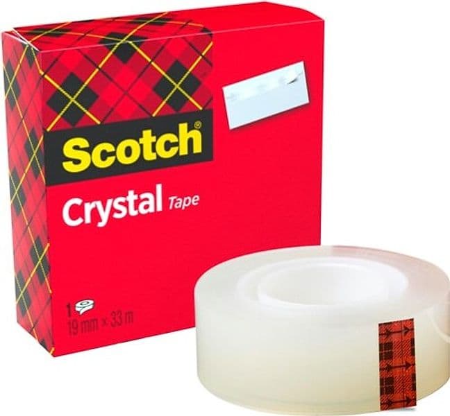 Nastro adesivo Crystal 600 - 33 mt x 19 mm - trasparente - Scotch Cancelleria e prodotti per ufficio/Archivio ufficio e accessori per scrivania/Nastri colle elastici e graffette/Adesivi e colle/Colle Eurocartuccia - Pavullo, Commerciovirtuoso.it
