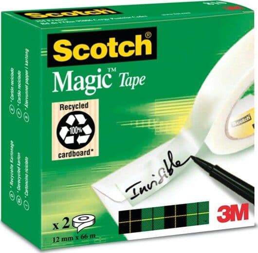 Nastro adesivo Magic 810 - permanente - 12 mm x 66 mt - trasparente - Scotch - scatola 2 rotoli Cancelleria e prodotti per ufficio/Archivio ufficio e accessori per scrivania/Nastri colle elastici e graffette/Adesivi e colle/Colle Eurocartuccia - Pavullo, Commerciovirtuoso.it