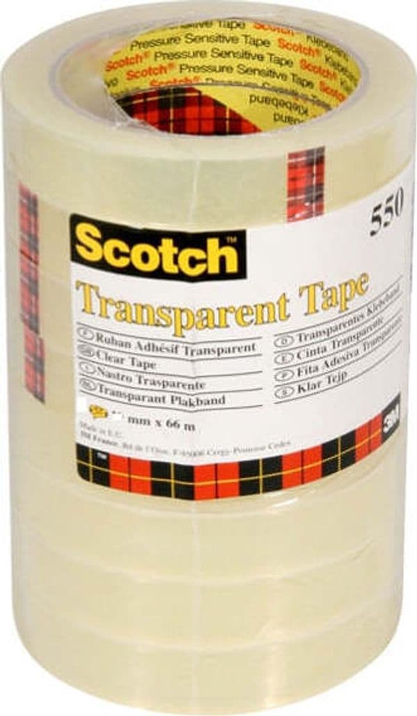 Nastro adesivo Scotch 550 - 15 mm x 66 mt - trasparente - Scotch - torre 10 rotoli Cancelleria e prodotti per ufficio/Archivio ufficio e accessori per scrivania/Nastri colle elastici e graffette/Adesivi e colle/Colle Eurocartuccia - Pavullo, Commerciovirtuoso.it