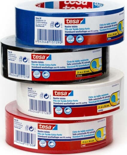 Nastro adesivo telato - 38 mm x 25 m - nero - Tesa Fai da te/Pitture trattamenti per pareti e utensili/Strumenti e attrezzi per verniciatura/Materiali di preparazione/Nastro/Nastro per mascheratura Eurocartuccia - Pavullo, Commerciovirtuoso.it