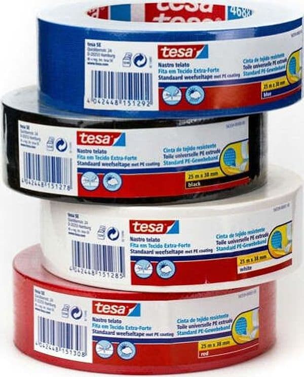 Nastro adesivo telato - 38 mm x 25 m - rosso - Tesa Fai da te/Pitture trattamenti per pareti e utensili/Strumenti e attrezzi per verniciatura/Materiali di preparazione/Nastro/Nastro per mascheratura Eurocartuccia - Pavullo, Commerciovirtuoso.it