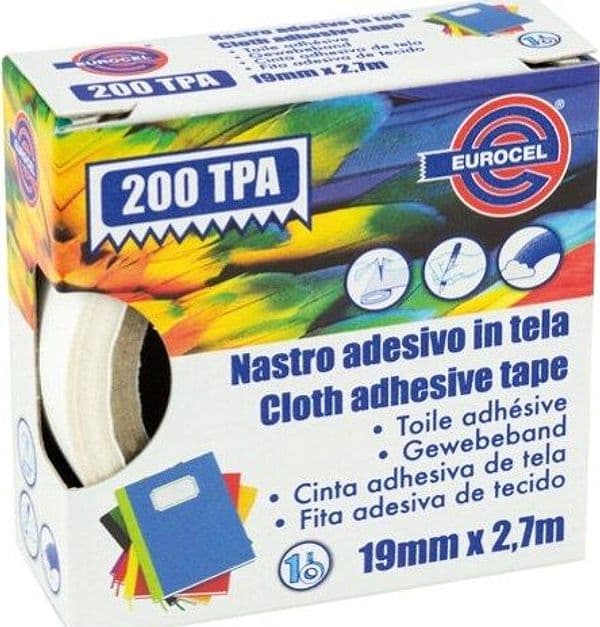 Nastro adesivo telato TPA 200 - 19 mm x 2 7 mt - rosso - Eurocel Fai da te/Pitture trattamenti per pareti e utensili/Strumenti e attrezzi per verniciatura/Materiali di preparazione/Nastro/Nastro per mascheratura Eurocartuccia - Pavullo, Commerciovirtuoso.it