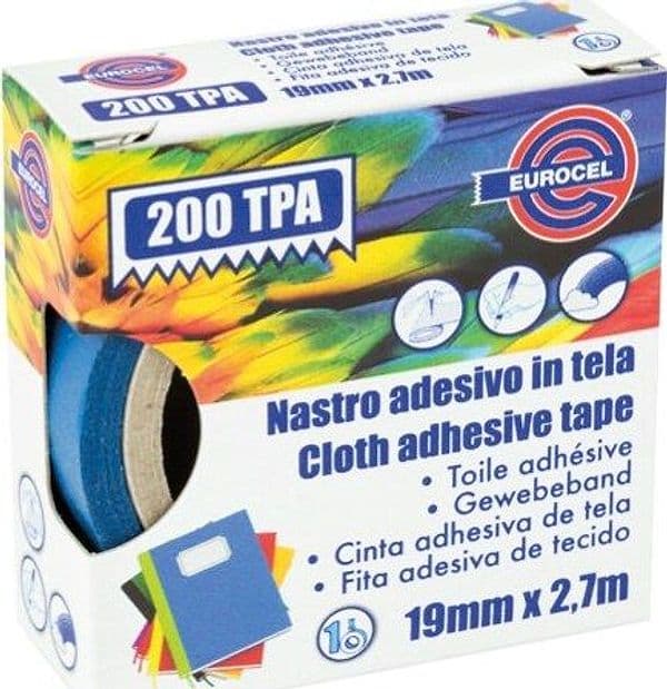 Nastro adesivo telato TPA 200 - 19mm x 2 7 mt - blu - Eurocel Fai da te/Pitture trattamenti per pareti e utensili/Strumenti e attrezzi per verniciatura/Materiali di preparazione/Nastro/Nastro per mascheratura Eurocartuccia - Pavullo, Commerciovirtuoso.it