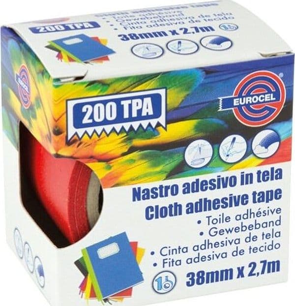 Nastro adesivo telato TPA 200 - 38 mm x 2 7 mt - rosso - Eurocel Fai da te/Pitture trattamenti per pareti e utensili/Strumenti e attrezzi per verniciatura/Materiali di preparazione/Nastro/Nastro per mascheratura Eurocartuccia - Pavullo, Commerciovirtuoso.it