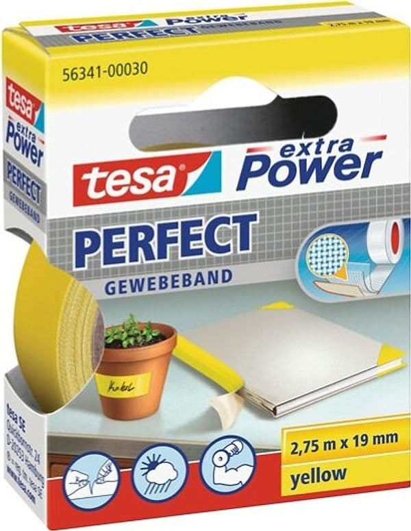 Nastro adesivo telato XP Perfect - 19 mm x 2 7 m - giallo - Tesa Fai da te/Pitture trattamenti per pareti e utensili/Strumenti e attrezzi per verniciatura/Materiali di preparazione/Nastro/Nastro per mascheratura Eurocartuccia - Pavullo, Commerciovirtuoso.it