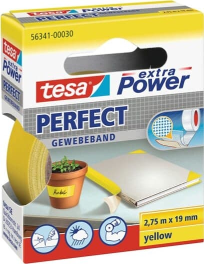 Nastro adesivo telato XP Perfect - 19 mm x 2 7 m - giallo - Tesa Fai da te/Pitture trattamenti per pareti e utensili/Strumenti e attrezzi per verniciatura/Materiali di preparazione/Nastro/Nastro per mascheratura Eurocartuccia - Pavullo, Commerciovirtuoso.it