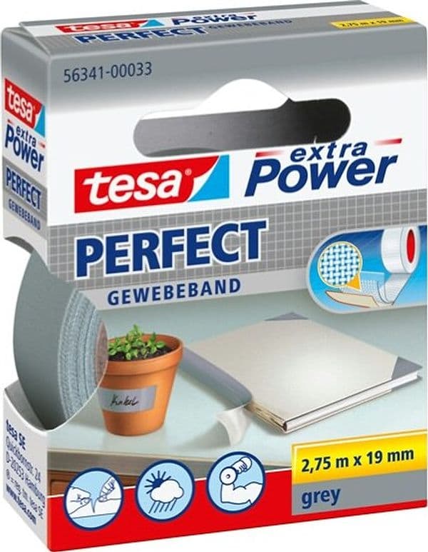 Nastro adesivo telato XP Perfect - 19 mm x 2 7 m - grigio - Tesa Fai da te/Pitture trattamenti per pareti e utensili/Strumenti e attrezzi per verniciatura/Materiali di preparazione/Nastro/Nastro per mascheratura Eurocartuccia - Pavullo, Commerciovirtuoso.it