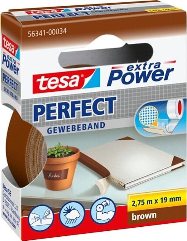Nastro adesivo telato XP Perfect - 19 mm x 2 7 m - marrone - Tesa Fai da te/Pitture trattamenti per pareti e utensili/Strumenti e attrezzi per verniciatura/Materiali di preparazione/Nastro/Nastro per mascheratura Eurocartuccia - Pavullo, Commerciovirtuoso.it