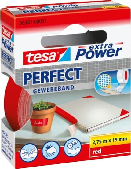 Nastro adesivo telato XP Perfect - 19 mm x 2 7 m - rosso - Tesa Fai da te/Pitture trattamenti per pareti e utensili/Strumenti e attrezzi per verniciatura/Materiali di preparazione/Nastro/Nastro per mascheratura Eurocartuccia - Pavullo, Commerciovirtuoso.it