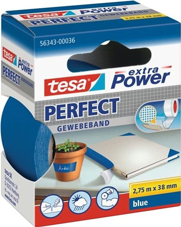 Nastro adesivo telato XP Perfect - 38 mm x 2 7 m - blu -Tesa Fai da te/Pitture trattamenti per pareti e utensili/Strumenti e attrezzi per verniciatura/Materiali di preparazione/Nastro/Nastro per mascheratura Eurocartuccia - Pavullo, Commerciovirtuoso.it