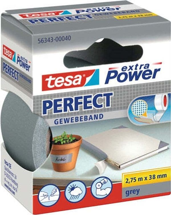 Nastro adesivo telato XP Perfect - 38 mm x 2 7 m - grigio - Tesa Fai da te/Pitture trattamenti per pareti e utensili/Strumenti e attrezzi per verniciatura/Materiali di preparazione/Nastro/Nastro per mascheratura Eurocartuccia - Pavullo, Commerciovirtuoso.it