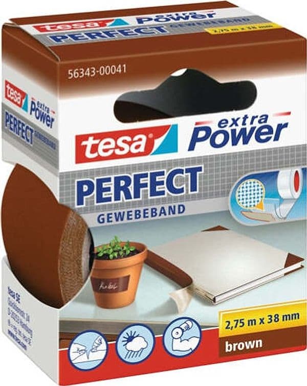 Nastro adesivo telato XP Perfect - 38 mm x 2 7 m - marrone - Tesa Fai da te/Pitture trattamenti per pareti e utensili/Strumenti e attrezzi per verniciatura/Materiali di preparazione/Nastro/Nastro per mascheratura Eurocartuccia - Pavullo, Commerciovirtuoso.it