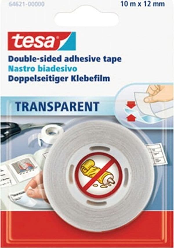 Nastro biadesivo - 10 mt x 12 mm - trasparente - Tesa Fai da te/Ferramenta/Adesivi e sigillanti/Nastro adesivo/Nastro di montaggio Eurocartuccia - Pavullo, Commerciovirtuoso.it