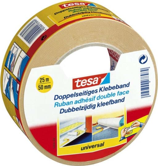 Nastro biadesivo - 25 mt x 50 mm - taglio facilitato - bianco - Tesa Fai da te/Ferramenta/Adesivi e sigillanti/Nastro adesivo/Nastro di montaggio Eurocartuccia - Pavullo, Commerciovirtuoso.it