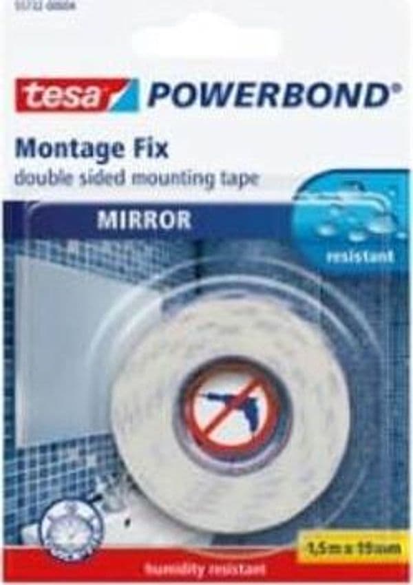 Nastro biadesivo per specchi Tesa Powerbond - 1 5 mt x 19 mm - bianco - Tesa -blister 1 pezzo Fai da te/Ferramenta/Adesivi e sigillanti/Nastro adesivo/Nastro di montaggio Eurocartuccia - Pavullo, Commerciovirtuoso.it