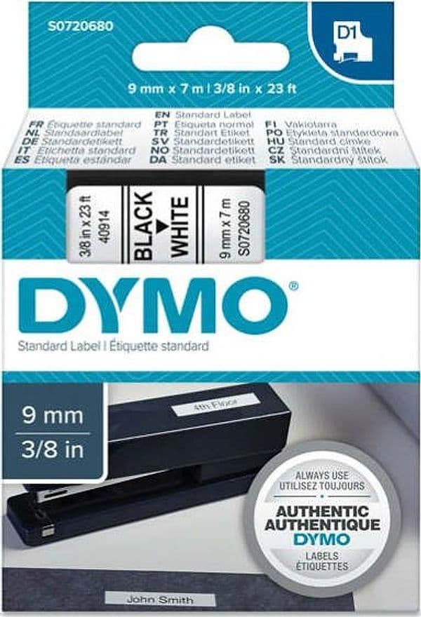 Nastro D1 409130 - 9 mm x 7 mt - nero-bianco - Dymo Cancelleria e prodotti per ufficio/Elettronica per ufficio/Accessori/Accessori per etichettatrici Eurocartuccia - Pavullo, Commerciovirtuoso.it