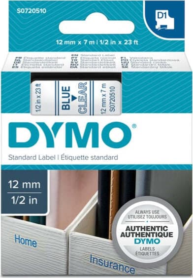 Nastro D1 450110 - 12 mm x 7 mt - blu-trasparente - Dymo Cancelleria e prodotti per ufficio/Elettronica per ufficio/Accessori/Accessori per etichettatrici Eurocartuccia - Pavullo, Commerciovirtuoso.it