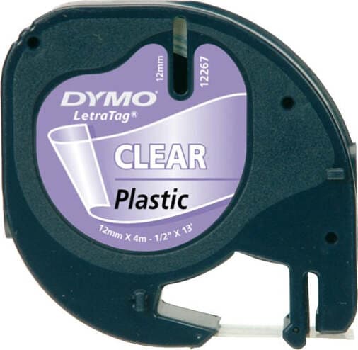 Nastro Letratag 122670 - 12 mm x 4mt - plastica - trasparente - Dymo Cancelleria e prodotti per ufficio/Elettronica per ufficio/Accessori/Accessori per etichettatrici Eurocartuccia - Pavullo, Commerciovirtuoso.it