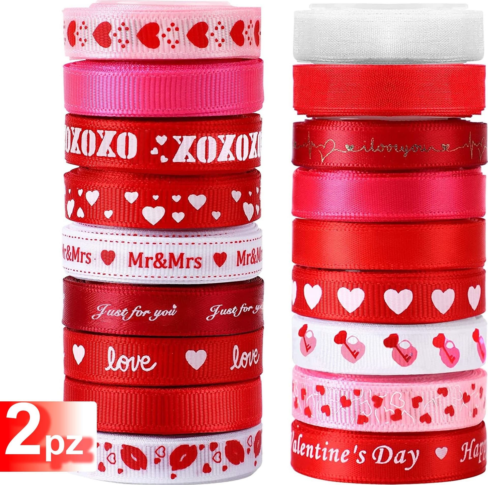 Nastro San Valentino Ass. 1x270 Cm 2 Pezzi Matrimonio Anniversario Decorazioni Regalo Casa e cucina/Hobby creativi/Cucito/Rifiniture e abbellimenti/Nastri Trade Shop italia - Napoli, Commerciovirtuoso.it