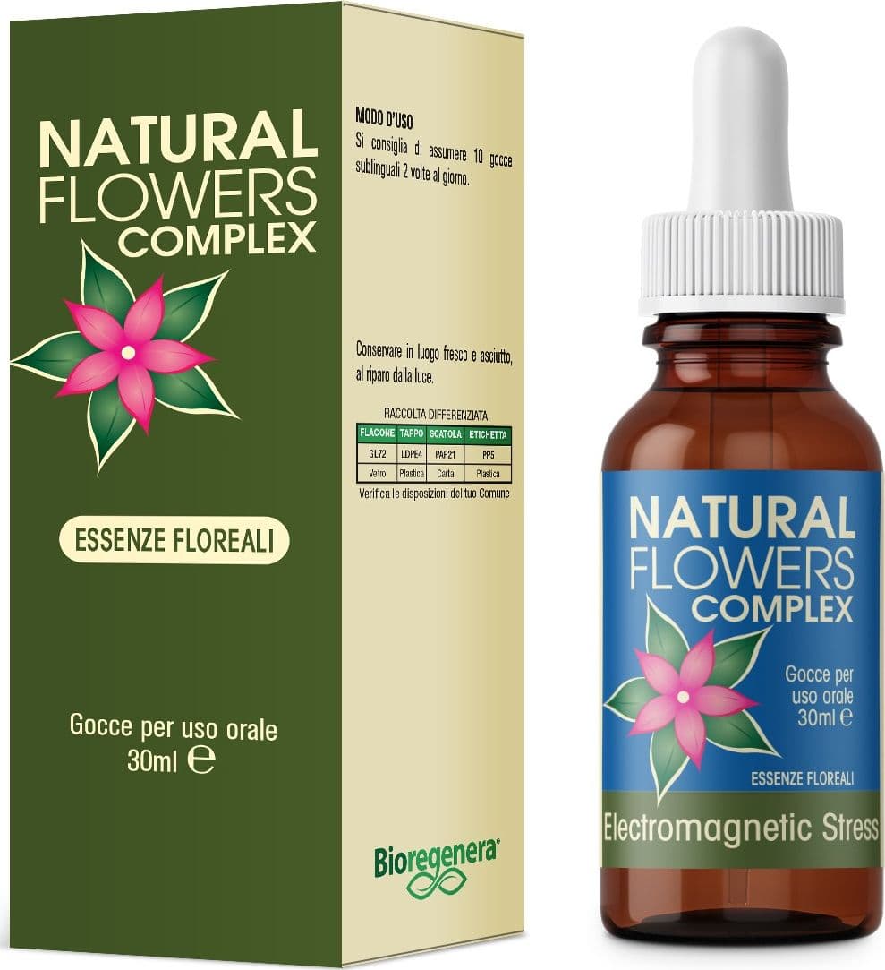 NATURAL FLOWERS ELECTROMAGNETIC STRESS essenze floreali Gocce 30 ml in Multivitamine e minerali Bioregenera - Grosseto, commercioVirtuoso.it