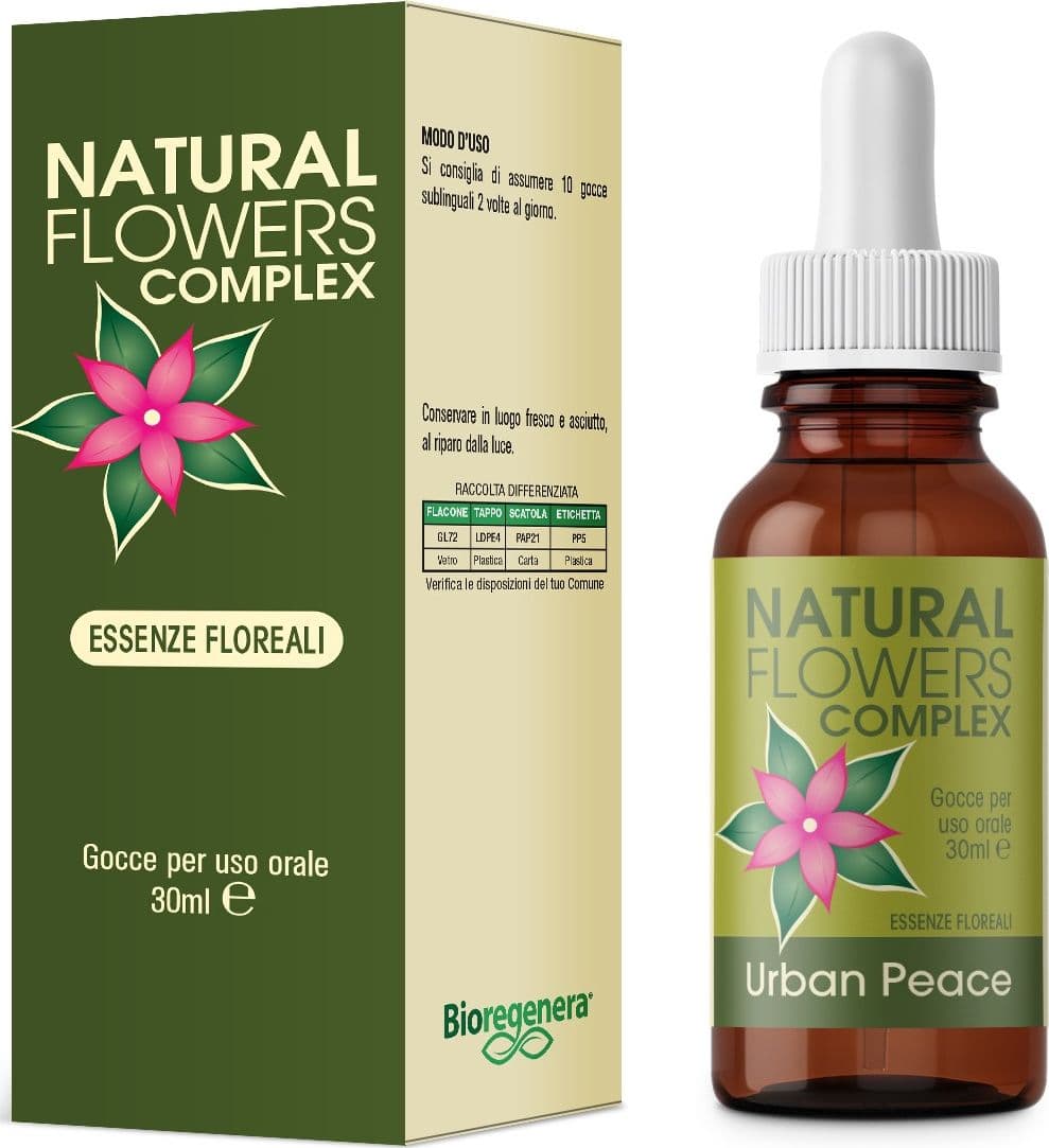 NATURAL FLOWERS URBAN PEACE essenze floreali Gocce 30 ml in Oli per il corpo Bioregenera - Grosseto, commercioVirtuoso.it