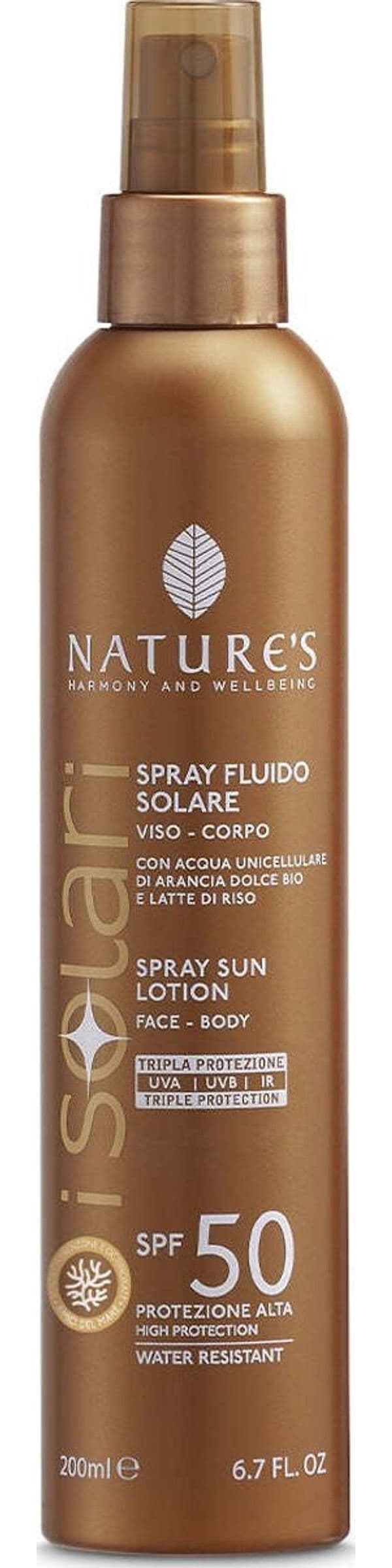 Nature's---iSolari,-Spray-Fluido-Solare-SPF-50-200-ml,-Protezione-Solare-Spray,-Rapido-Assorbimento,-Azione-Protettiva