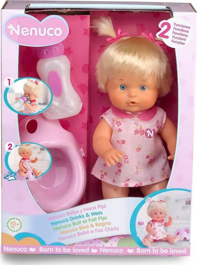 Nenuco---Bambola-Nenuco-Bevi-E-Bagna,-Con-Biberon-E-Vasino,-Dandole-Il-Biberon-Farà-La-Pipì-Come-Un-Vero-Bimbo,-Per-Bambine/i-Da-10-Mesi,-Famosa-700014961