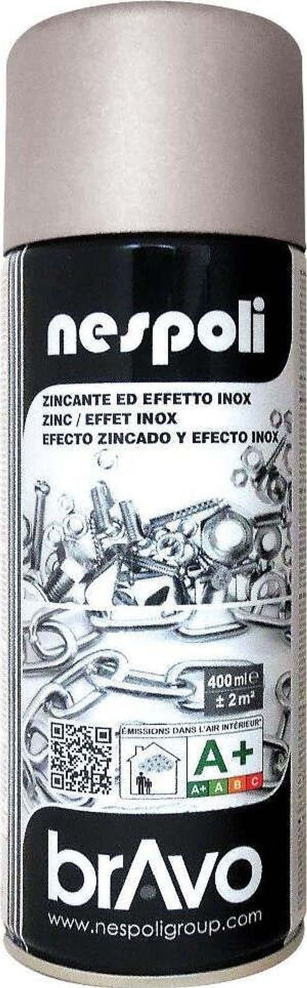 NESPOLI-Smalto-spray-zinco-freddo-BRAVO-silver-opaco-bomboletta-400-ml