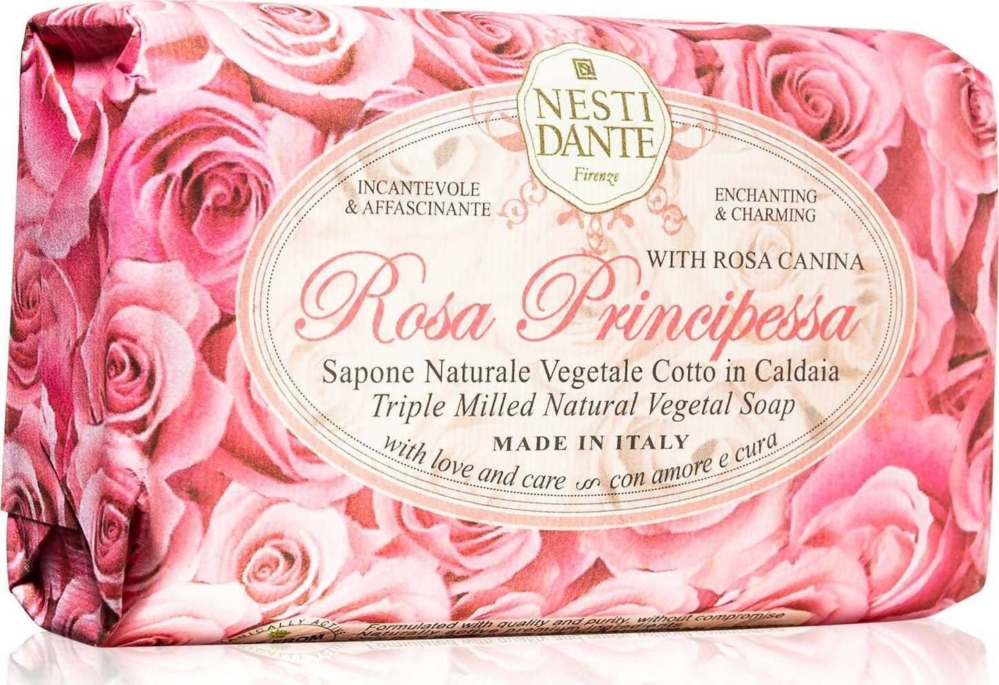 Nesti Dante Rosa Principessa Sapone 150 Gr. Saponetta Rosa Canina Made In Italy 100% Naturale Biodegradabile Bellezza/Bagno e corpo/Detergenti per il corpo/Saponette Tiziana non solo gioielli - Civitanova Marche, Commerciovirtuoso.it