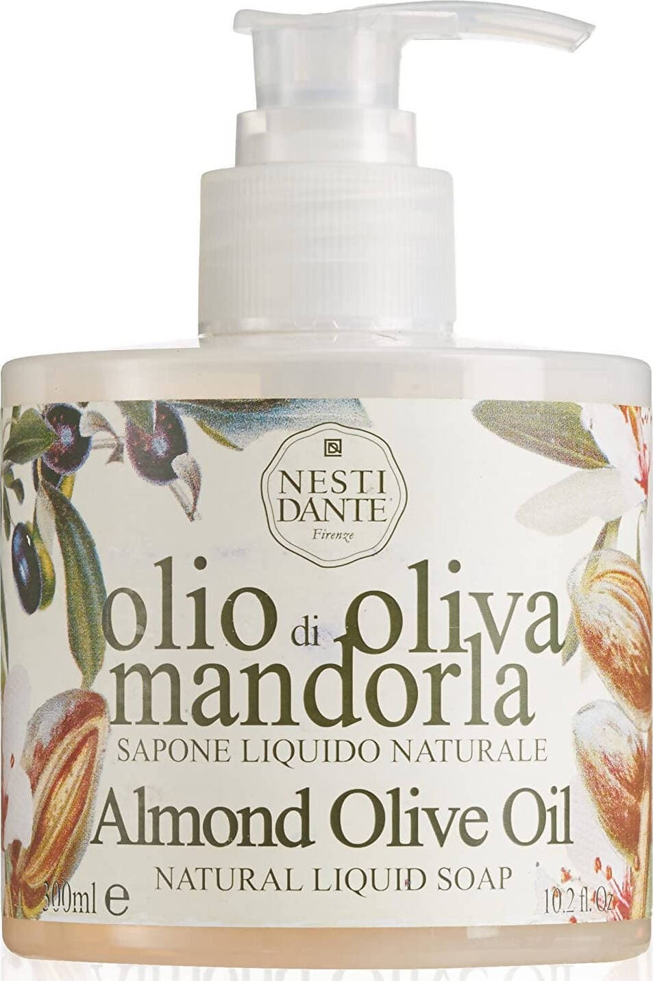 Nesti Dante Sapone Liquido Olio di Oliva e Mandorla 300ml Detergente Naturale Mani Sapone Liquido alla Mandorla
