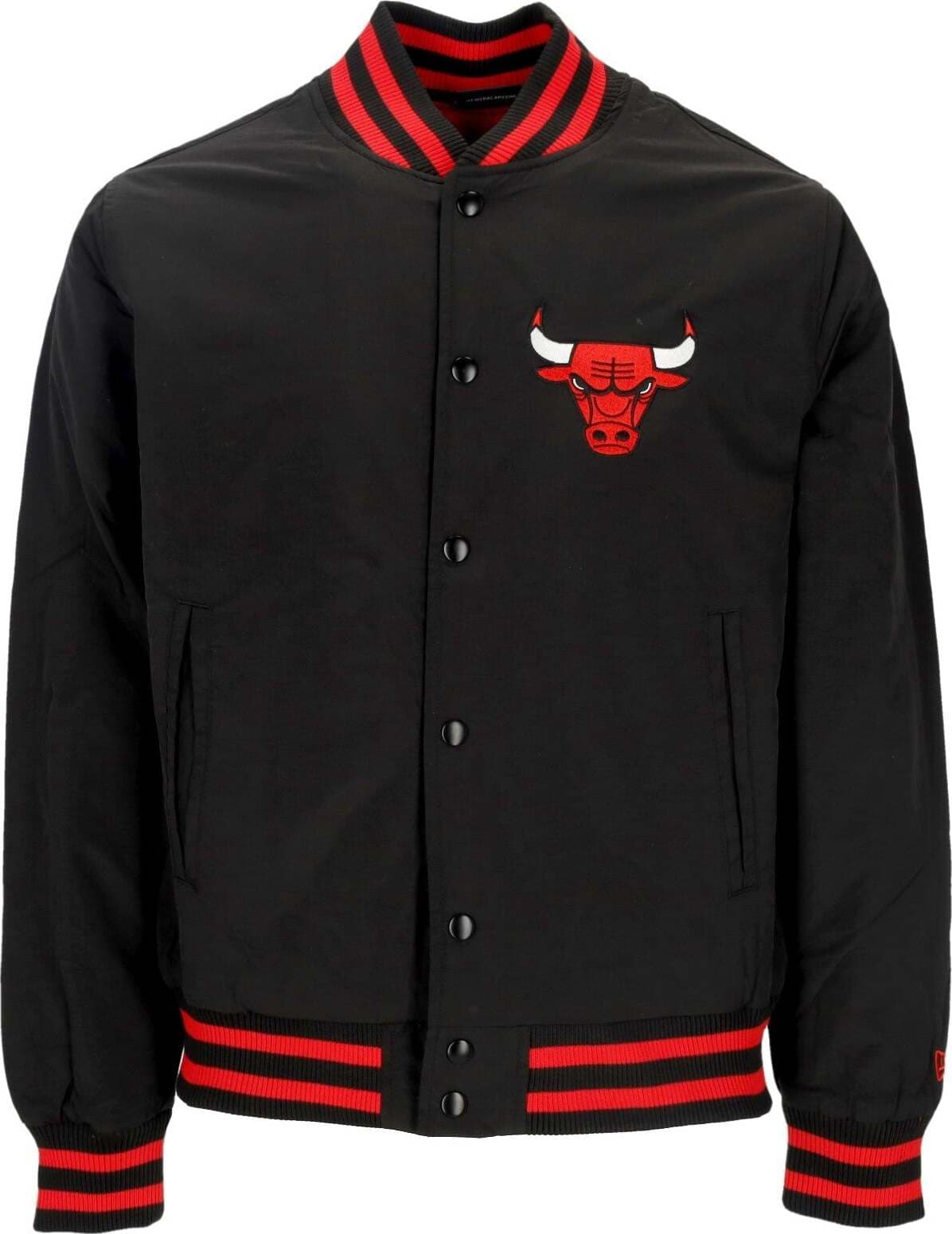 NEW-ERA-Giubbotto-Bomber-Uomo-Nba-Script-Bomber-Chibul-Black/front-Door-Red-da-uomo